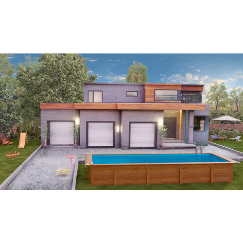 GRE Echtholzpool Poolset , rechteckig, BxLxH: 427 x 1018 x 146 cm - braun