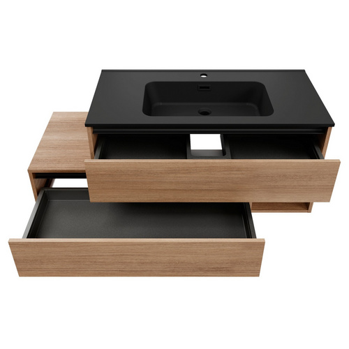 Thumbnail - FACKELMANN Waschtischunterbau »VITA«, VITA L-WT-Unterbau rechts 1301x500x460 - braun