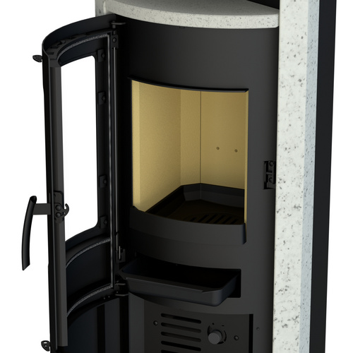 THERMIA Kaminofen, &raquo;Cumulus&laquo;, schwarz, Stahl/Kalkstein, 7 kW (Rabatt: 15 %)