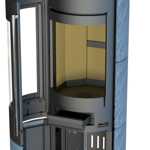 THERMIA Kaminofen »Eos 211 Mass«, gussgrau, Stahl / Naturstein, 7 kW (Rabatt: 60 %)