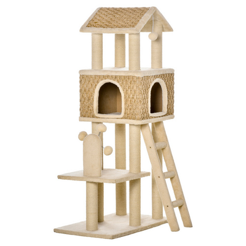PawHut Kratzbaum, LxBxH: 69 x 40 x 131 cm - beige