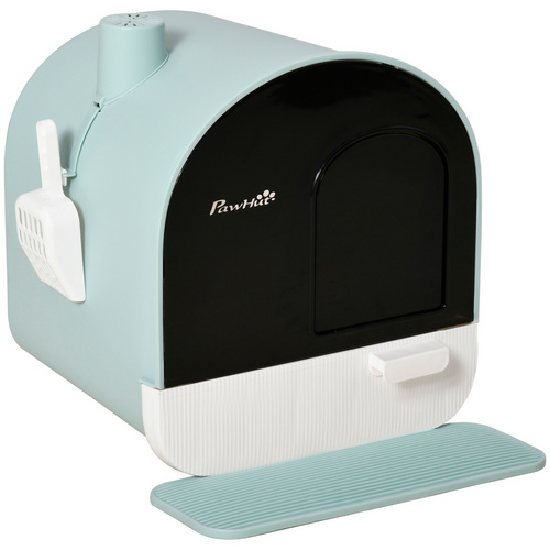 PawHut Katzentoilette, mit Holzbeine, LxBxH: 43 x 44 x 47 cm - gruen