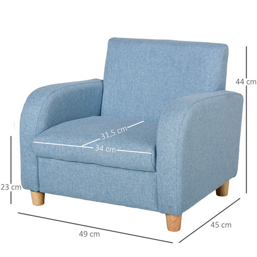 Thumbnail - HOMCOM Kindersofa, LxBxH: 49 x 45 x 44,5 cm - blau