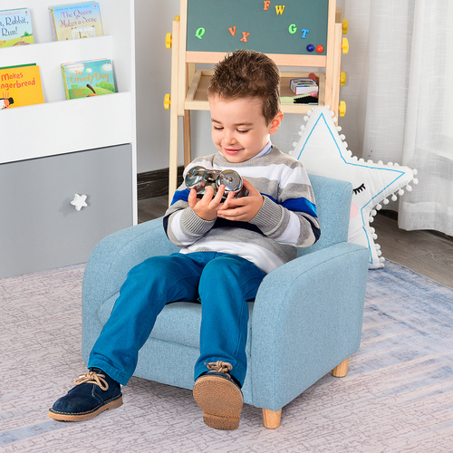 Thumbnail - HOMCOM Kindersofa, LxBxH: 49 x 45 x 44,5 cm - blau