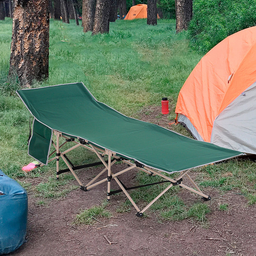 Thumbnail - Outsunny Campingbett, mit Aufbewahrungstasche, LxBxH: 190 x 68 x 52 cm - gruen