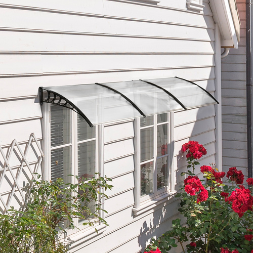 Thumbnail - Outsunny Vordach, Anti UV-Beschichtung, LxBxH: 90 x 295 x 23,5 cm - weiss