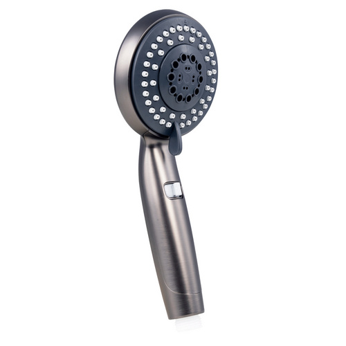 Image of WELLWATER Handbrause »Darkon«, 6 Strahlarten, silberfarben