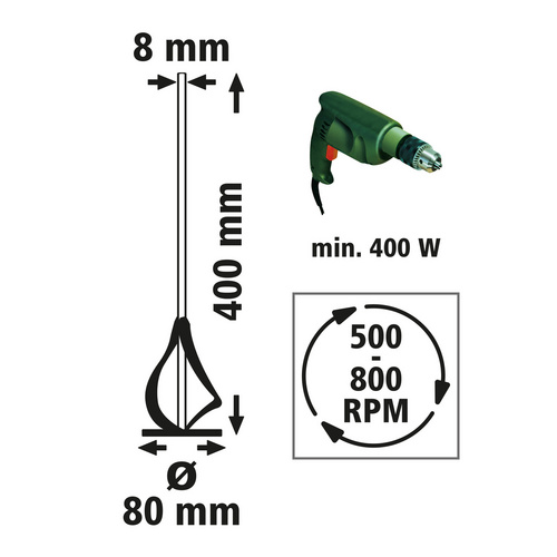 Thumbnail - WOLFCRAFT Farbrührquirl, ø85x400mm - schwarz