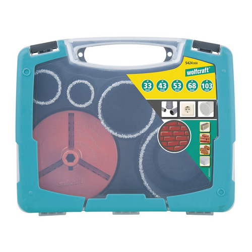 Thumbnail - WOLFCRAFT Bohrkronen-Satz, ø33,43,53,68,103mm - grau