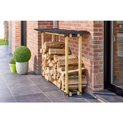 Kaminholzregal, 34,5 x 7,6 cm, schwarz, Stahl (Rabatt: 60 %)