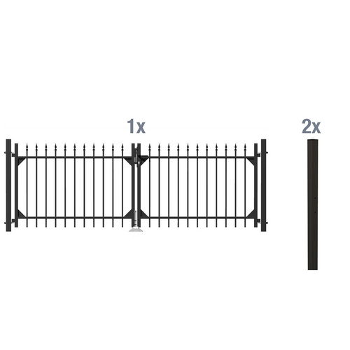 GAH ALBERTS Doppeltor, »Chaussee«, LxB: 100x301 cm, mattschwarz
