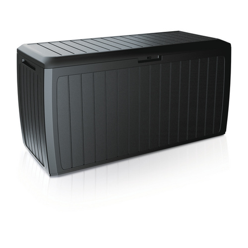 Prosperplast Auflagenbox Board 1166 x 470 x 595 mm in Grau UV-beständig für die Gartenaufbewahrung