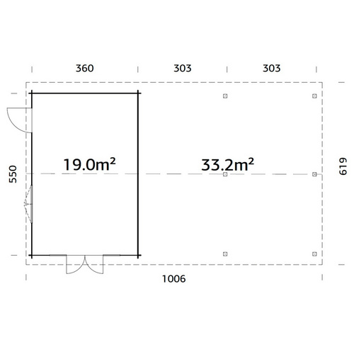 Thumbnail - PALMAKO Gartenhaus »Irene«, Aufstellmaße BxTxH: 1006 x 619 x 316 cm, lackiert, Holz - grau