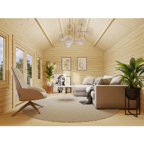 PALMAKO Gartenhaus »Claudia«, Aufstellmaße BxTxH: 494 x 376 x 337 cm, lackiert, Holz - grau |  Fichte