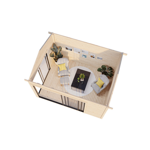 PALMAKO Gartenhaus »Amanda«, Aufstellmaße BxTxH: 434 x 340 x 280 cm, tauchgrundiert, Holz - grau |  Fichte