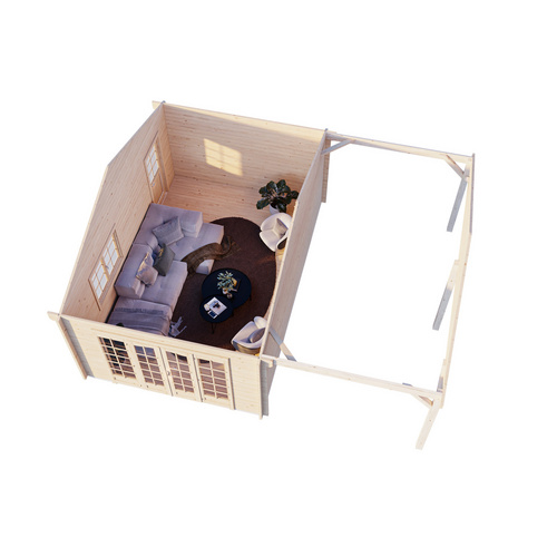 PALMAKO Gartenhaus »Irene«, Aufstellmaße BxTxH: 703 x 619 x 316 cm, lackiert, Holz - grau |  Fichte