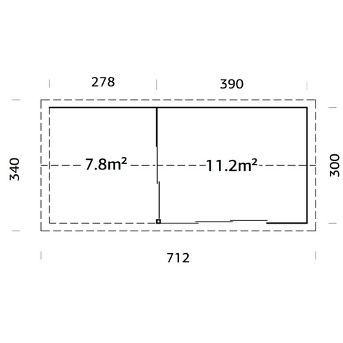 PALMAKO Gartenhaus »Amanda«, Aufstellmaße BxTxH: 712 x 340 x 280 cm, tauchgrundiert, Holz - braun |  Fichte