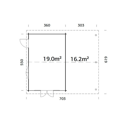 PALMAKO Gartenhaus »Irene«, Aufstellmaße BxTxH: 703 x 619 x 316 cm, lackiert, Holz - grau |  Fichte