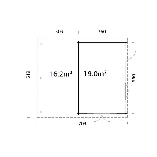 PALMAKO Gartenhaus »Irene«, Aufstellmaße BxTxH: 703 x 619 x 316 cm, lackiert, Holz - grau |  Fichte