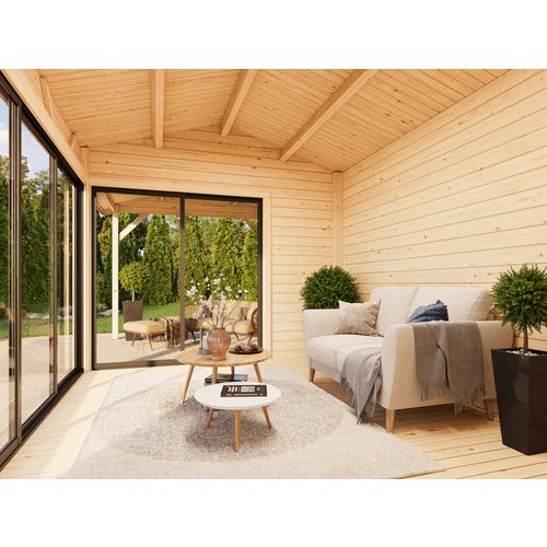 PALMAKO Gartenhaus »Amanda«, Aufstellmaße BxTxH: 712 x 340 x 280 cm, lackiert, Holz - grau |  Fichte