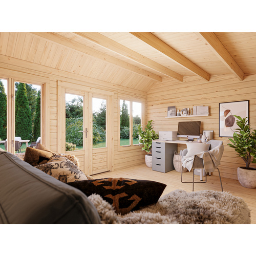PALMAKO Gartenhaus »Claudia«, Aufstellmaße BxTxH: 440 x 346 x 249 cm, tauchgrundiert, Holz - braun |  Fichte