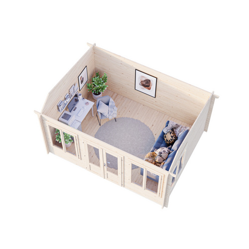 PALMAKO Gartenhaus »Claudia«, Aufstellmaße BxTxH: 440 x 346 x 249 cm, tauchgrundiert, Holz - braun |  Fichte