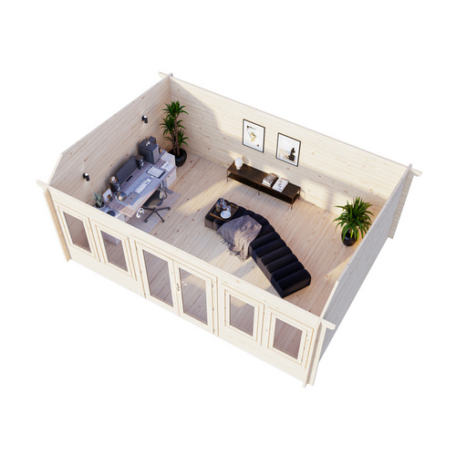 Thumbnail - PALMAKO Gartenhaus »Claudia«, Aufstellmaße BxTxH: 578 x 425 x 249 cm, tauchgrundiert, Holz - grau