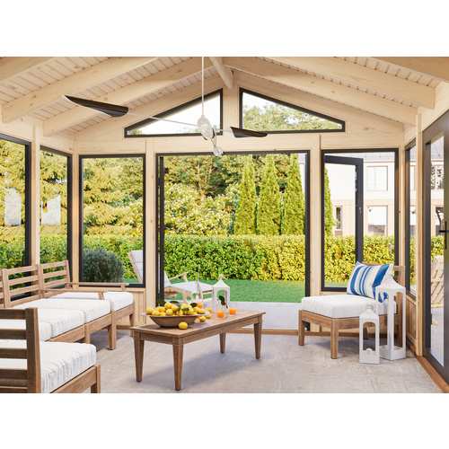 Thumbnail - PALMAKO Pavillon »Isabella«, Aufstellmaße BxTxH: 465 x 465 x 315 cm, tauchgrundiert, Holz - braun