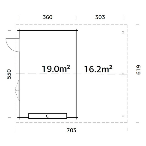 PALMAKO Garage »Roger«, Aufstellmaße ...
