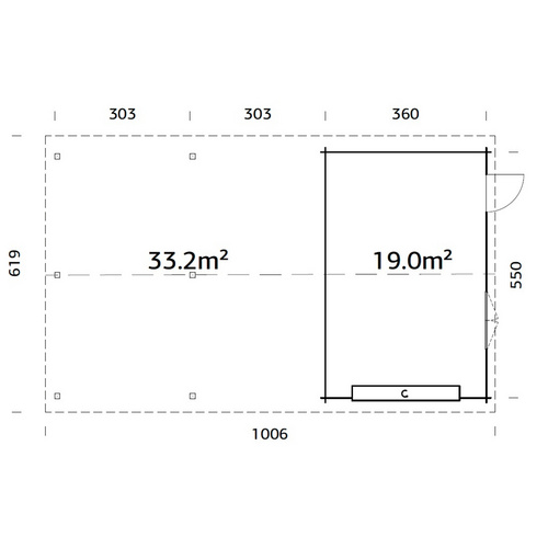PALMAKO Garage »Roger«, Aufstellmaße ...