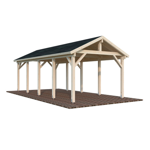 PALMAKO Carport »Robert«, Aufstellmaße BxTxH: 361 x 764 x 301 cm, unbehandelt, Holz – braun | 04743142040768 PALMAKO Carport »Robert«, Aufstellmaße BxTxH: 361 x 764 x 301 cm, unbehandelt, Holz – braun | 04743142040768