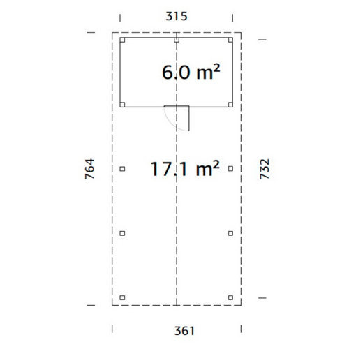 Thumbnail - PALMAKO Carport »Robert«, Aufstellmaße BxTxH: 361 x 764 x 301 cm, tauchgrundiert, Holz - braun