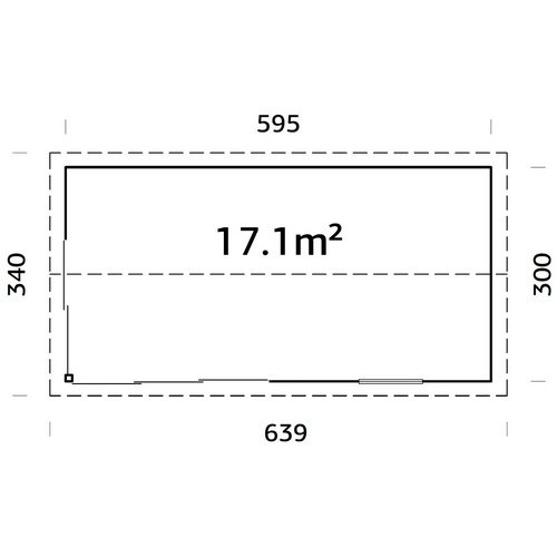 PALMAKO Gartenhaus »Amanda«, Aufstellmaße BxTxH: 639 x 340 x 280 cm, tauchgrundiert, Holz - grau |  Fichte