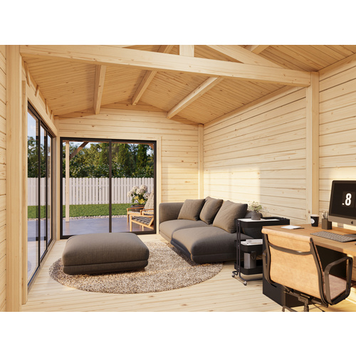 PALMAKO Gartenhaus »Amanda«, Aufstellmaße BxTxH: 917 x 340 x 280 cm, tauchgrundiert, Holz - braun |  Fichte