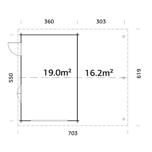PALMAKO Garage »Roger«, Aufstellmaße ...