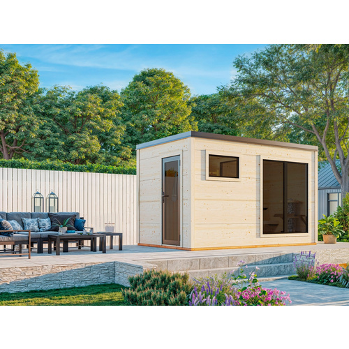 Palmako Braun Sauna "Grace", Beige (Natur), Ohne Ofen, (Ohne Ofen), Saunen - Image 4