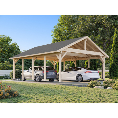 PALMAKO Carport »Robert«, Aufstellmaße BxTxH: 637 x 764 x 363 cm, tauchgrundiert, Holz – braun | 04743142040843 PALMAKO Carport »Robert«, Aufstellmaße BxTxH: 637 x 764 x 363 cm, tauchgrundiert, Holz – braun | 04743142040843