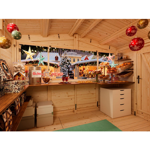 PALMAKO Marktstand »Marian«, Aufstellmaße BxTxH: 328 x 284 x 245 cm, lackiert, Holz - weiss |  Fichte