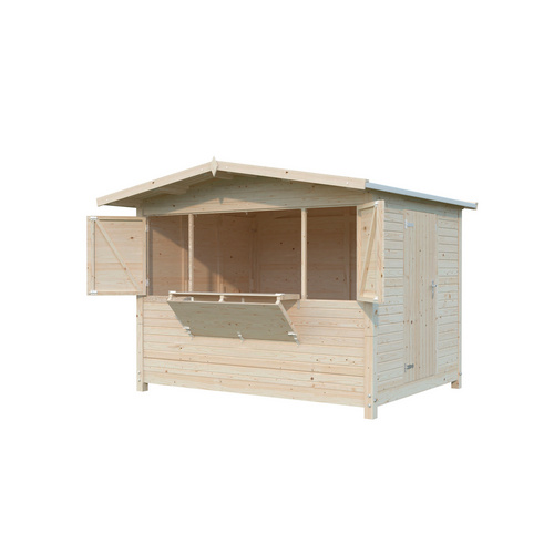 PALMAKO Marktstand »Marian«, Aufstellmaße BxTxH: 328 x 284 x 245 cm, unbehandelt, Holz - braun |  Fichte