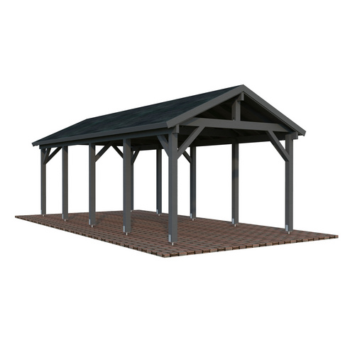 PALMAKO Carport »Robert«, Aufstellmaße BxTxH: 361 x 764 x 301 cm, lackiert, Holz – grau | 04743142042168 PALMAKO Carport »Robert«, Aufstellmaße BxTxH: 361 x 764 x 301 cm, lackiert, Holz – grau | 04743142042168