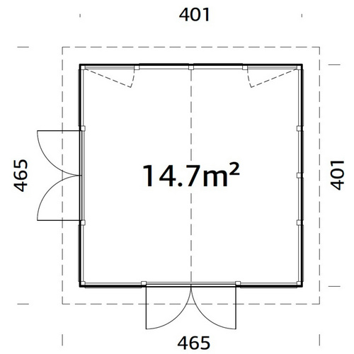 Thumbnail - PALMAKO Pavillon »Isabella«, Aufstellmaße BxTxH: 465 x 465 x 315 cm, tauchgrundiert, Holz - braun