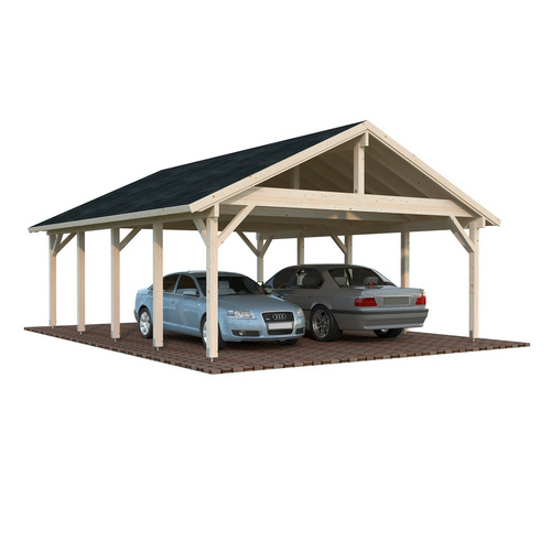 Thumbnail - PALMAKO Carport »Robert«, Aufstellmaße BxTxH: 637 x 764 x 363 cm, unbehandelt, Holz - braun