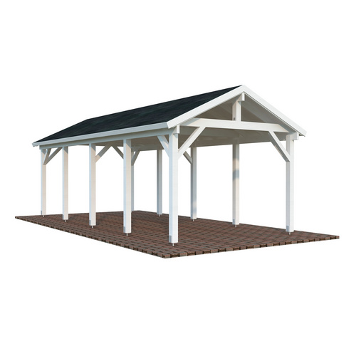 PALMAKO Carport »Robert«, Aufstellmaße BxTxH: 361 x 764 x 301 cm, lackiert, Holz – weiss | 04743142042151 PALMAKO Carport »Robert«, Aufstellmaße BxTxH: 361 x 764 x 301 cm, lackiert, Holz – weiss | 04743142042151