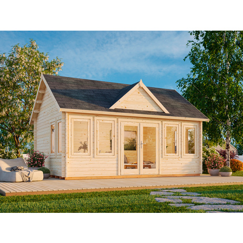 PALMAKO Gartenhaus »Claudia«, Aufstellmaße BxTxH: 574 x 424 x 363 cm, lackiert, Holz - grau |  Fichte