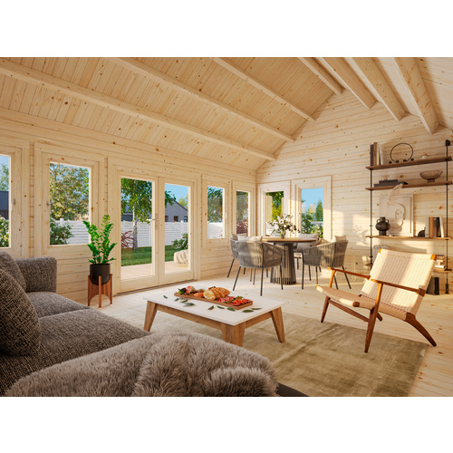 Thumbnail - PALMAKO Gartenhaus »Claudia«, Aufstellmaße BxTxH: 574 x 424 x 363 cm, lackiert, Holz - grau