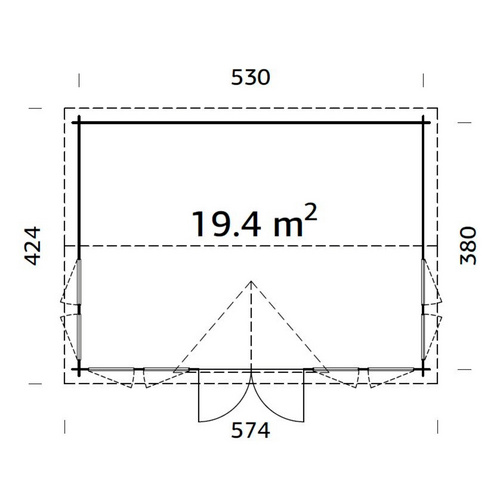PALMAKO Gartenhaus »Claudia«, Aufstellmaße BxTxH: 574 x 424 x 363 cm, lackiert, Holz - grau |  Fichte