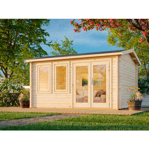 PALMAKO Gartenhaus »Iris«, Aufstellmaße BxTxH: 434 x 346 x 251 cm, lackiert, Holz - grau |  Fichte