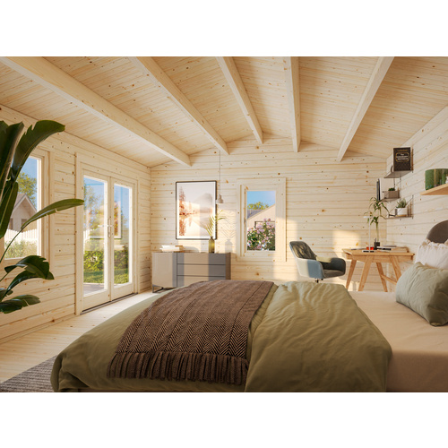 PALMAKO Gartenhaus »Iris«, Aufstellmaße BxTxH: 574 x 448 x 262 cm, lackiert, Holz - grau |  Fichte