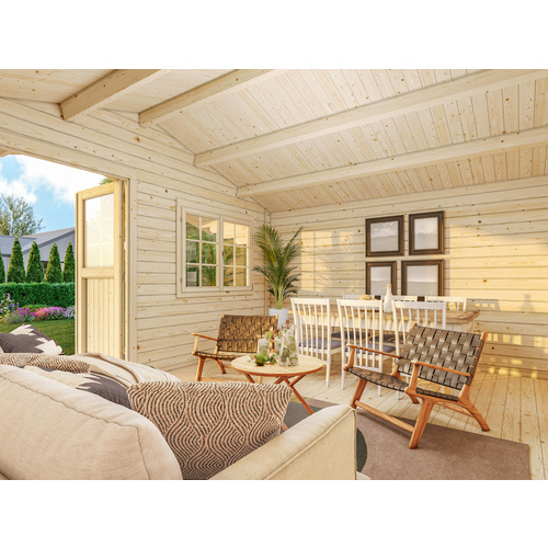 PALMAKO Gartenhaus »Sally«, Aufstellmaße BxTxH: 577 x 560 x 278 cm, lackiert, Holz - grau |  Fichte