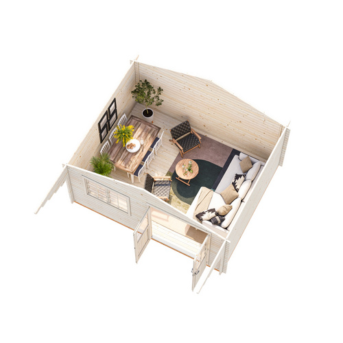 PALMAKO Gartenhaus »Sally«, Aufstellmaße BxTxH: 577 x 560 x 278 cm, lackiert, Holz - grau |  Fichte